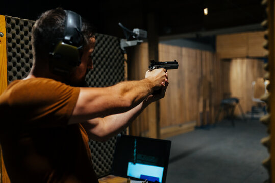 Precision Firearm Training Revolver Fired at Gun Range