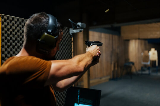 Precision Firearm Training Revolver Fired at Gun Range