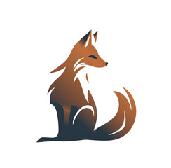 Obraz premium Logo of red fox simple lines, on transparent background. generative ai