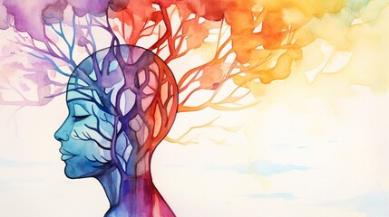 bipolar disorder people emotion mental woman watercolor art