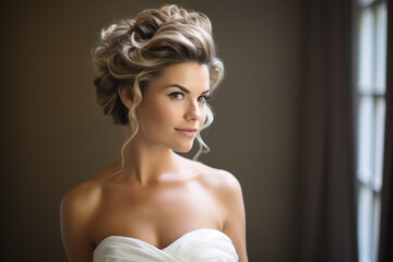 a portrait of a bride before her wedding, soft light photography