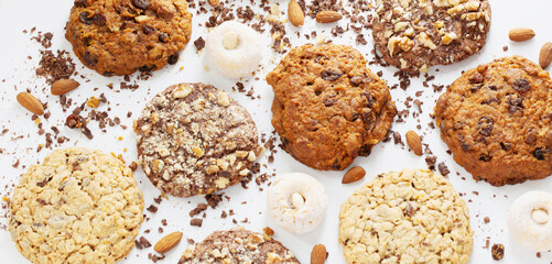 homemade cookies on white background