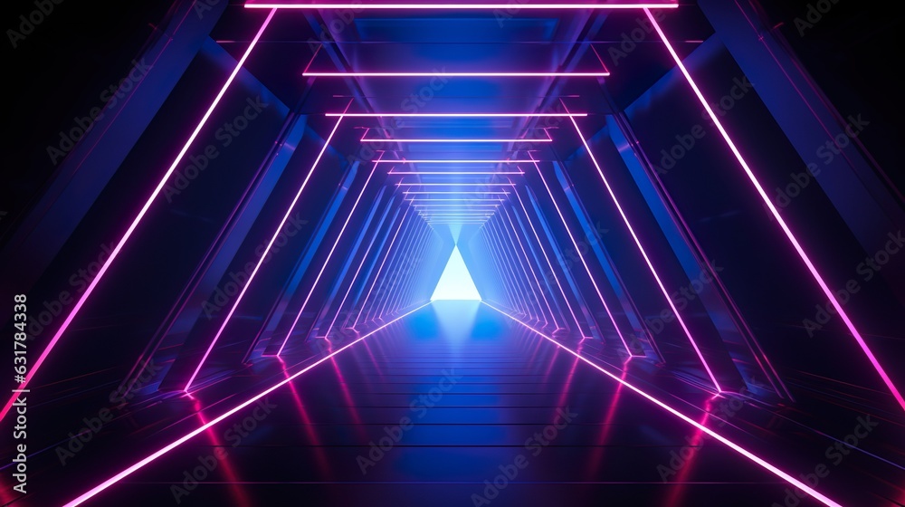 Canvas Prints neon background concept. disco neon light background. 3d rendering.