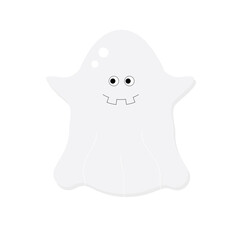 Ghost in cartoon style on an isolated white background.
