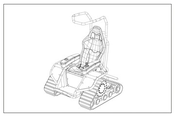 3D design of an electric wheelchair.