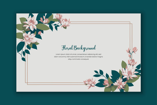 Watercolor Floral Border Design With a Beautiful hand drawn Floral Background