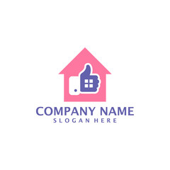 Like House logo design vector. Home logo design template concept