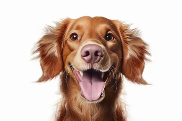 Happy dog portrait, Pet calendars, Veterinary clinic,White background