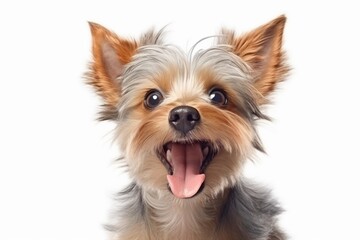dog portrait, food and treats for animals, small pet on a white background