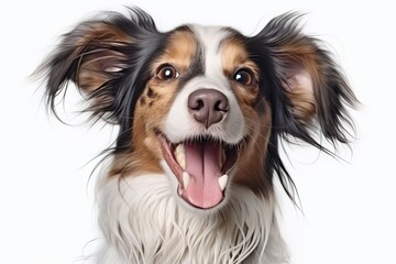 Happy dog portrait, Dog food, Pet greeting cards,White background