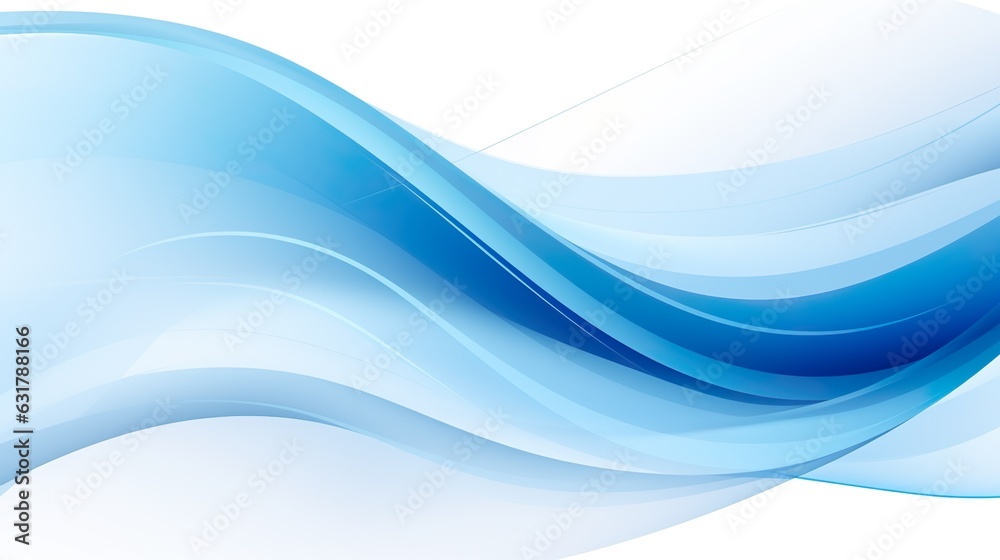 Wall mural modern abstract blue background design with layers of blue and white textured lines and waves