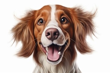 Happy dog portrait, Dog food, Pet care magazines,White background