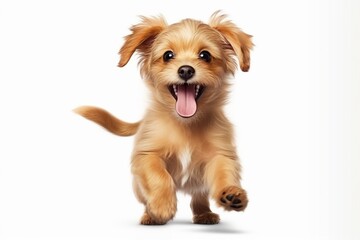 Happy dog portrait, Pet grooming services, Dog food,White background