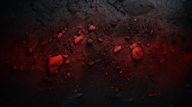red powder on dark backround
