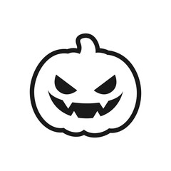 Jack O Lantern Pumpkin line icon, outline vector sign. Halloween Trick or Treat holiday symbol, logo illustration.