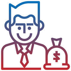 investor line icon,linear,outline,graphic,illustration