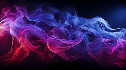 Smoke puff cloud design elements swirl against a dark background, Generative AI