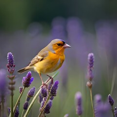 robin on a flower ai generated