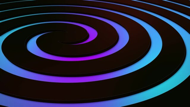 Animation of abstract cicular layered pattern moving on black background