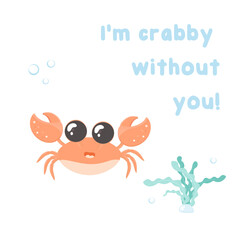 Motivational and support card with sea creatures