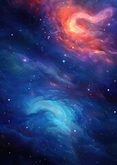 Colorful, stars and space background, universe wallpaper. Generative Ai. - obrazy, fototapety, plakaty