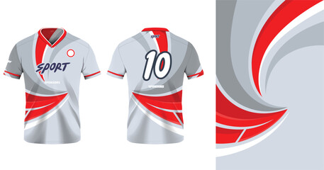 Obraz premium Tshirt mockup sport jersey template design for football soccer, racing, gaming, sports jersey abstract grunge design