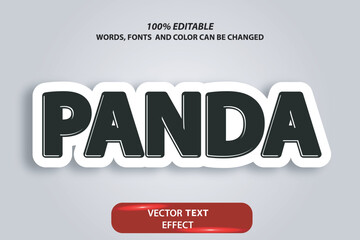 editable original vector text effect Panda fully customize font template © Dani
