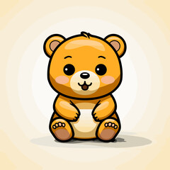 Bear. Bear hand-drawn comic illustration. Cute vector doodle style cartoon illustration.