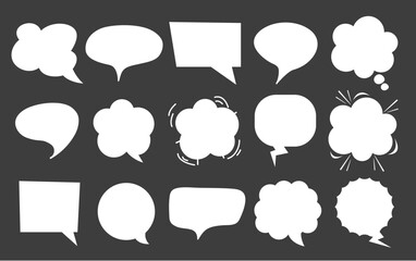 Speech bubble talk text balloon cloud isolated set concept. Vector flat graphic design illustration