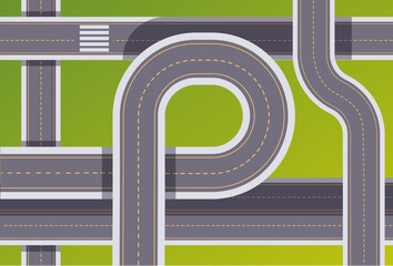 Highway road interchange expressway freeway concept. Vector flat graphic design illustration - obrazy, fototapety, plakaty