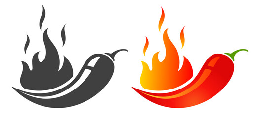 Vector emblems jalapeno or chilli peppers