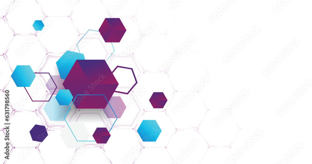 Poster geometric hexagon background. graphic digital math concept futuristic technology. vector illustratio