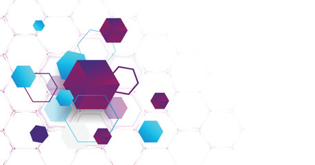 Geometric hexagon background. Graphic digital math concept futuristic technology. vector illustration.	