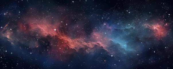 Papier Peint photo Lavable Univers Colorful, stars and space background, panorama universe wallpaper panorama. Generative Ai.