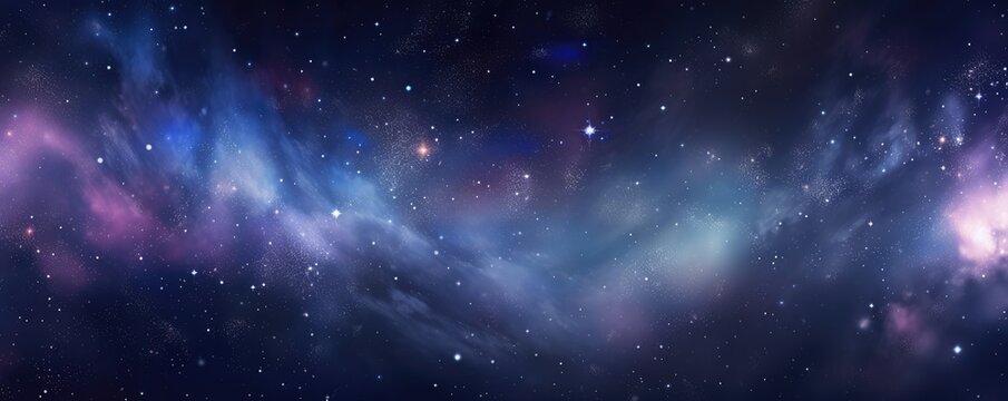 Colorful, stars and space background, panorama universe wallpaper panorama. Generative Ai.