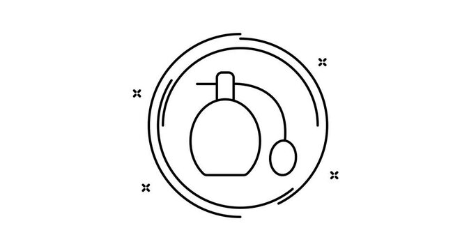 barbershop animated outline icon set with alpha channel. barbershop 4k video animation for web, mobile and ui design