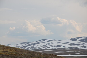 clouds over the mountains in sweden