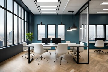 Fototapeta na wymiar modern office interior generated by AI