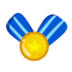 gold medal with ribbon