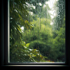Fototapeta premium rainy day, rain on window
