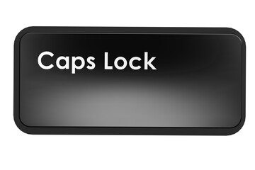 Black cap lock key isolated