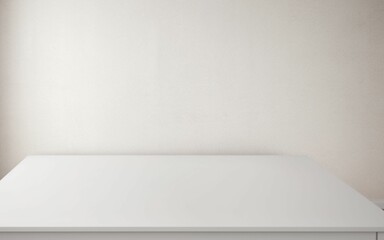 white showcase on white wall