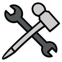 Hammer and Wrench Crossed