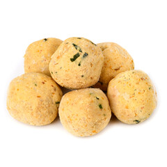 Falafel meatballs on white background