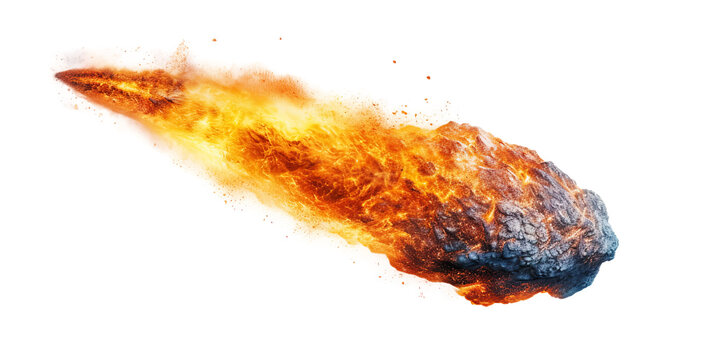 A meteor isolated on white background - Generative AI
