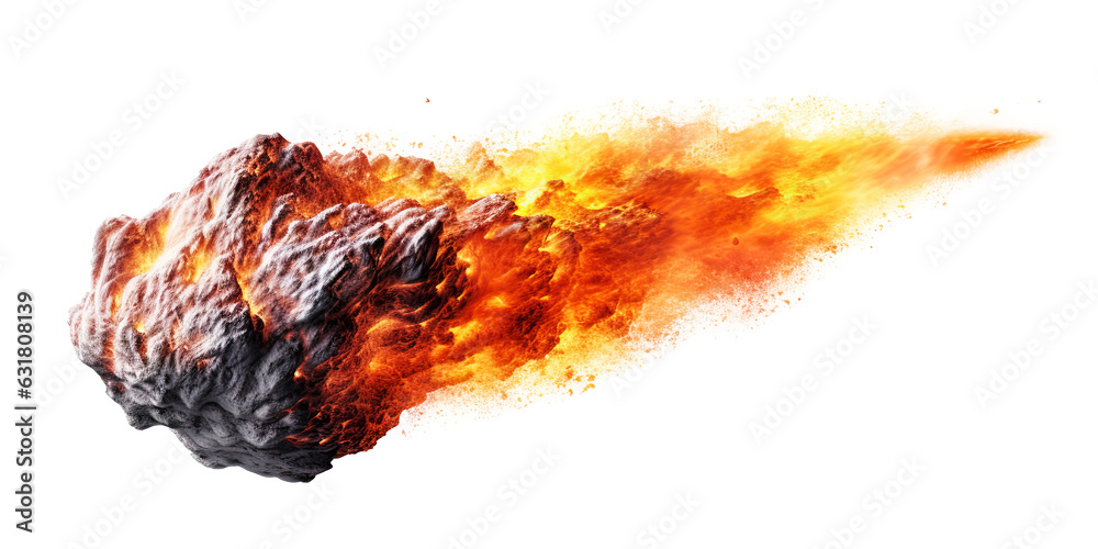 Wall mural a meteor isolated on white background - generative ai