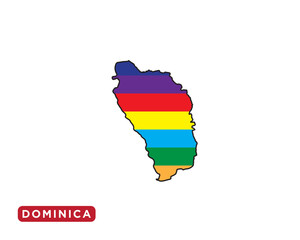 Dominica Map icon flat style icon vector logo illustration