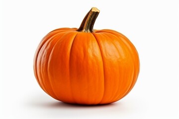 Obraz premium Pumpkin on white background, traditional autumn fare, festive decor
