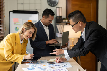 Asia business meeting   consultations of business people in the company's meeting room. 