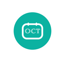 Calendar page symbol for month of October. vector illustration calendar binder icon